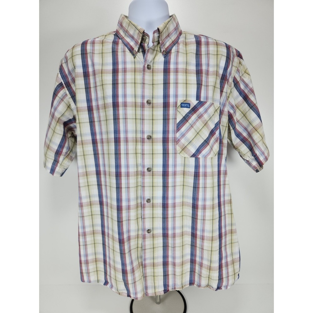 Twenty X Wrangler 20X‎ Mens XL Shirt Plaid Short Sleeve Button Down Pocket
